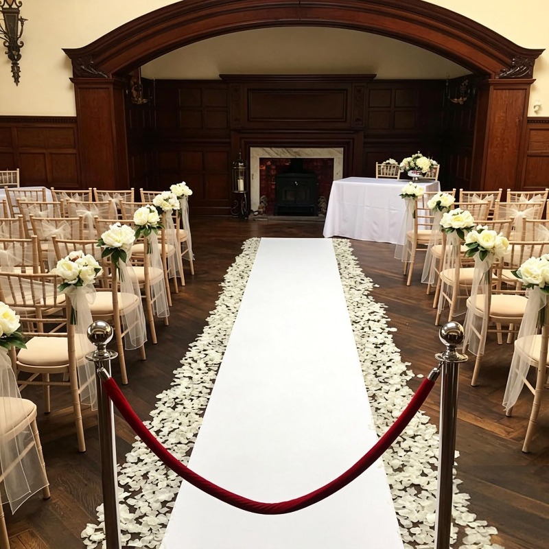 Aisle Runner White - White Aisle Runner Carpet, Used for