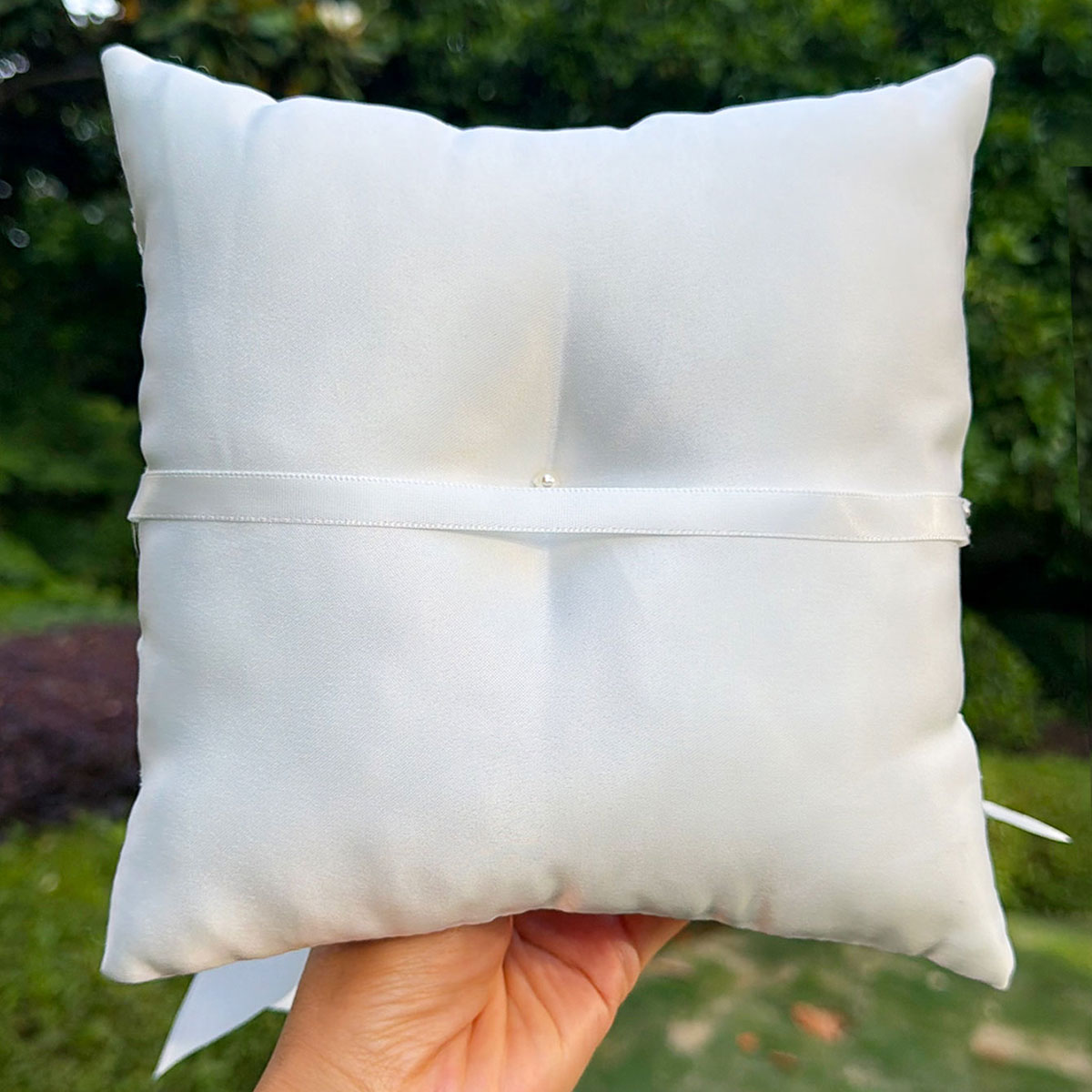 White Lace Wedding Ring Pillow - Ring Bearer Pillow recension och pris