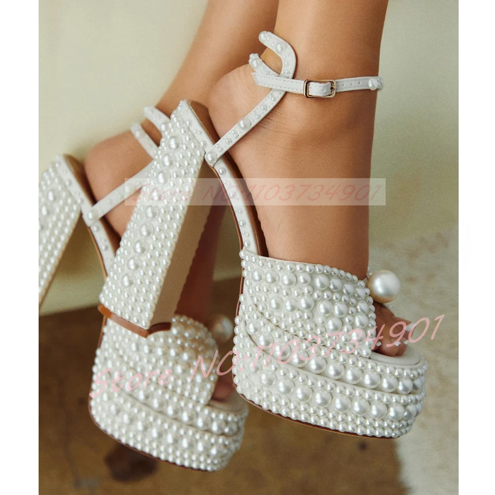 Women's White Pearl Platform S - Wedding Super recension och pris