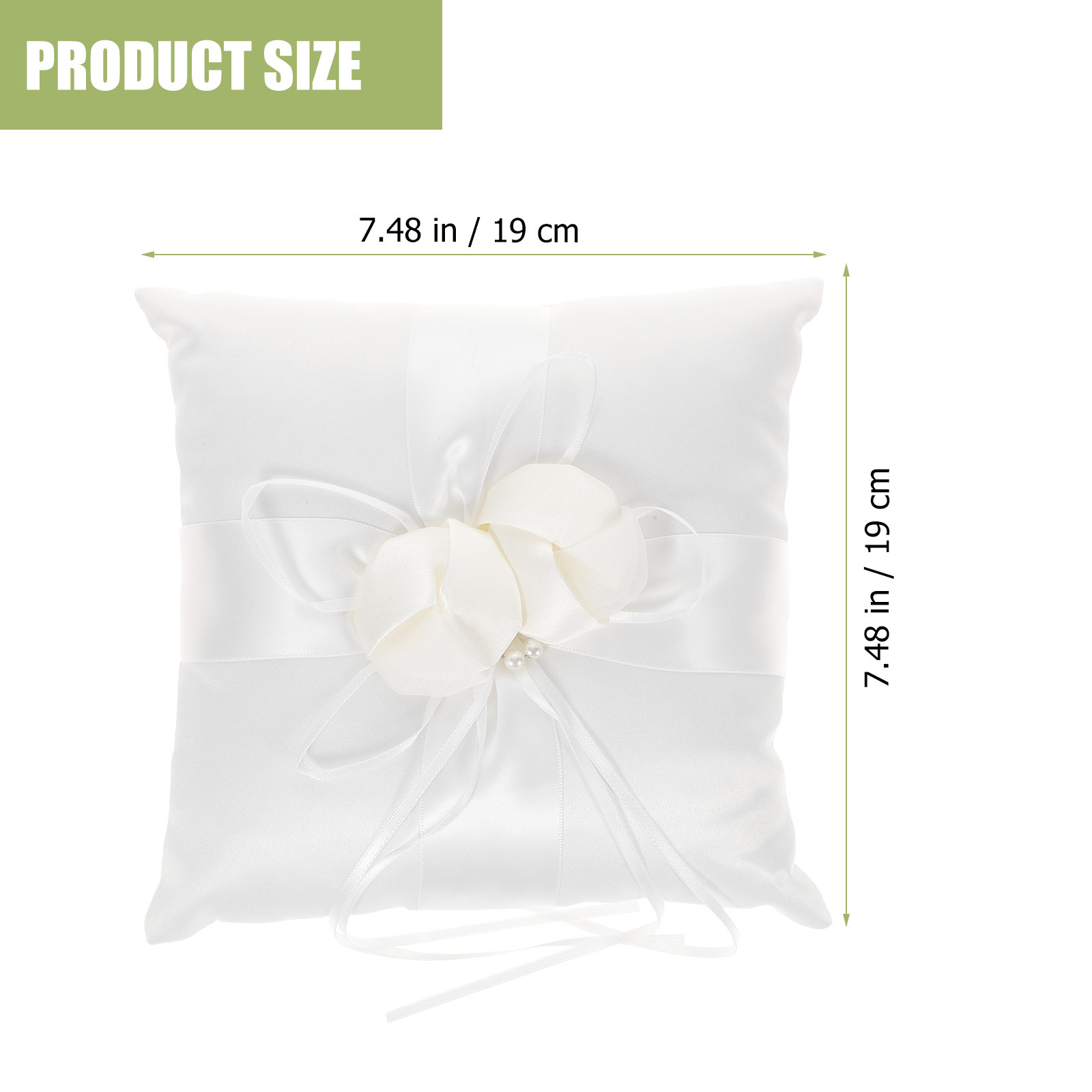 20x20cm Elegant White Satin Po - Ring Bearer Pillow recension och pris