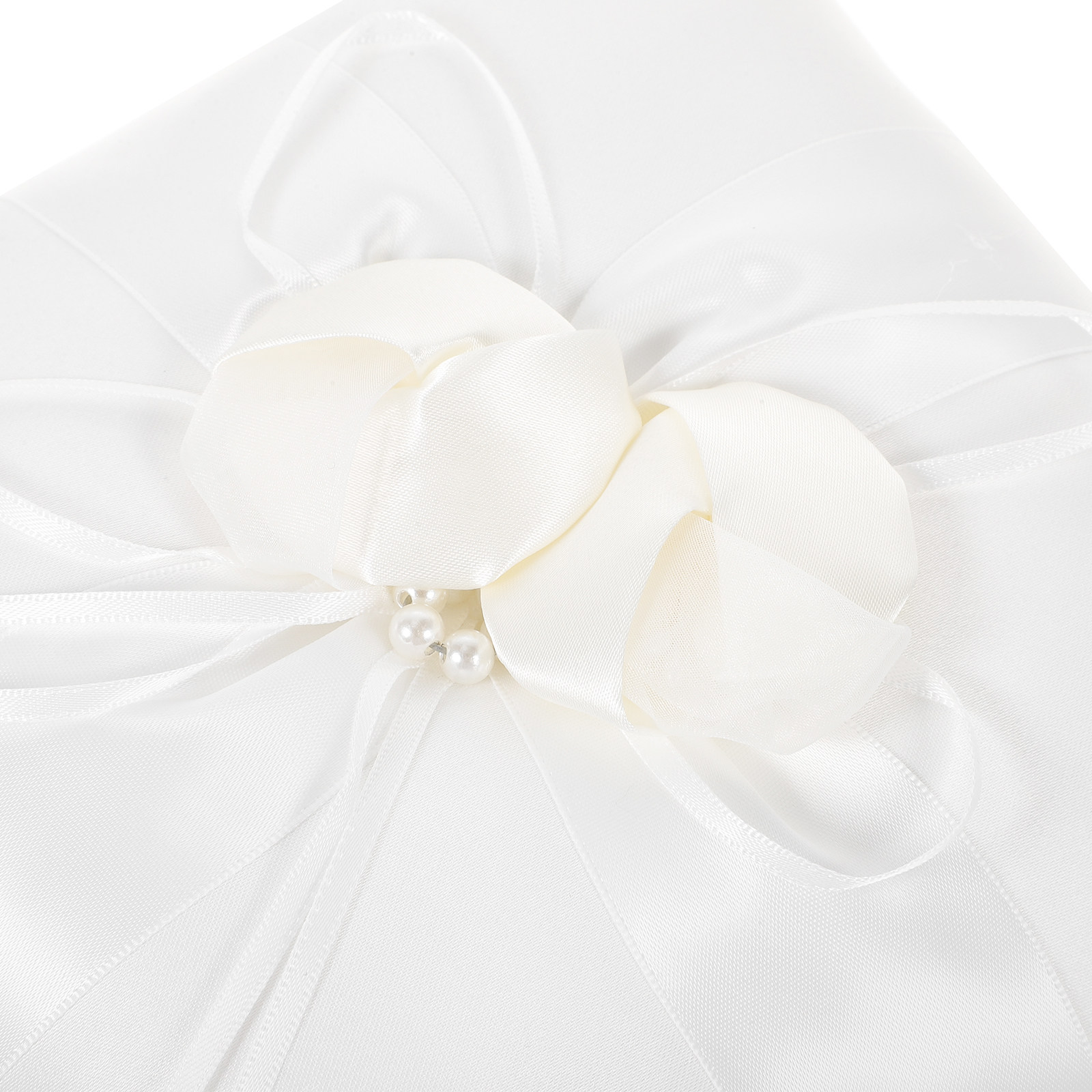 20x20cm Elegant White Satin Po - Ring Bearer Pillow recension och pris