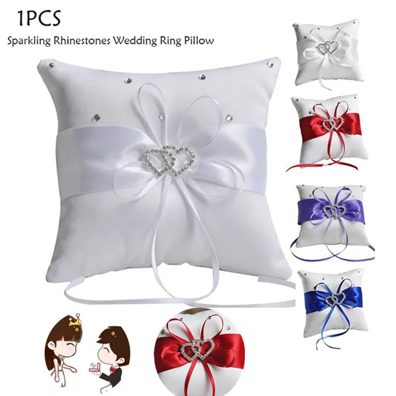 1Pcs 10*10cm Sparkling Rhinest - Ring Bearer Pillow recension och pris
