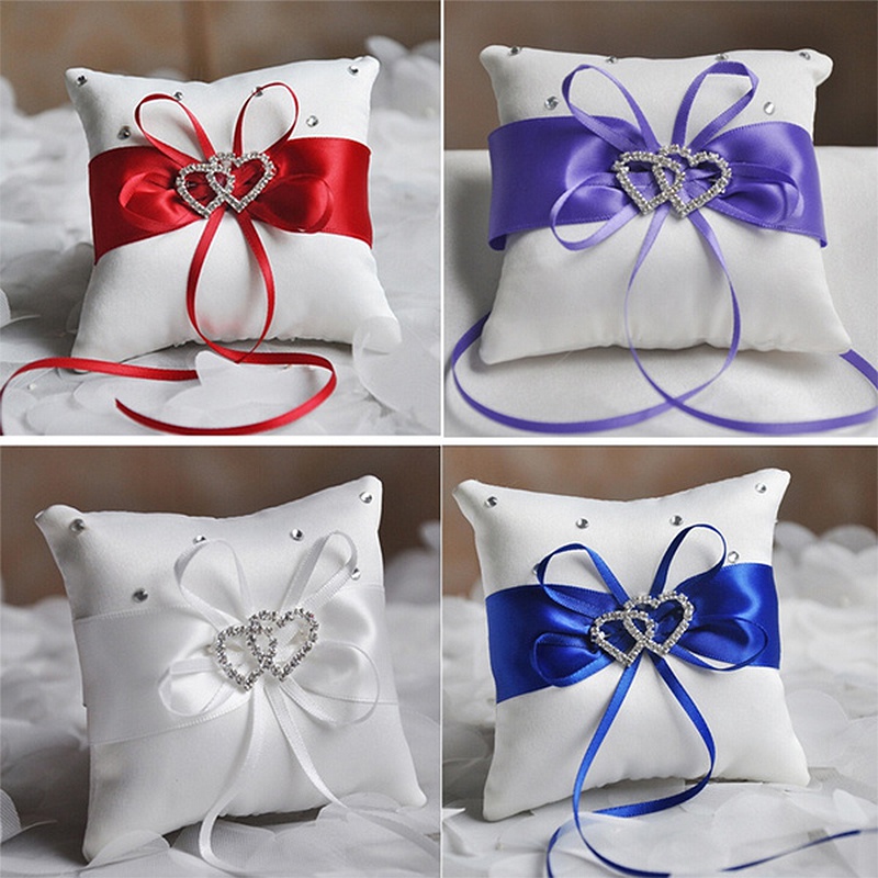 1Pcs 10*10cm Sparkling Rhinest - Ring Bearer Pillow recension och pris