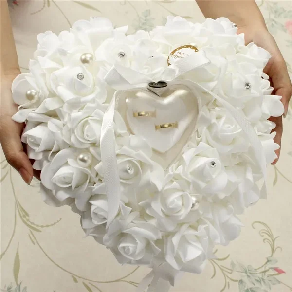 White Ring Bearer Pillow Cushi - Ring Bearer Pillow recension och pris