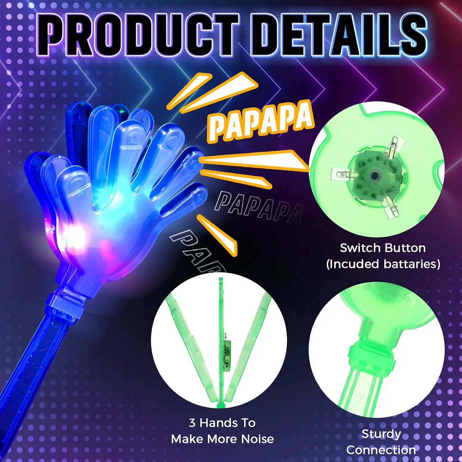 12pcs Hand Clappers Light up L - Wedding Event Supply recension och pris