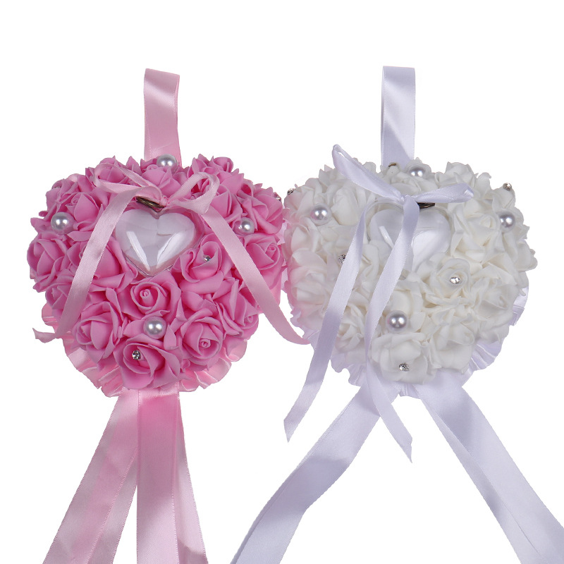 1Pcs Heart-shape Rose Flowers  - Ring Bearer Pillow recension och pris