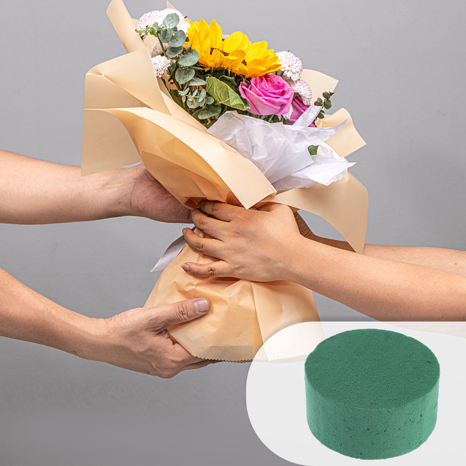 8Pcs Round Floral Mud Blocks C - Wedding Event Supply recension och pris
