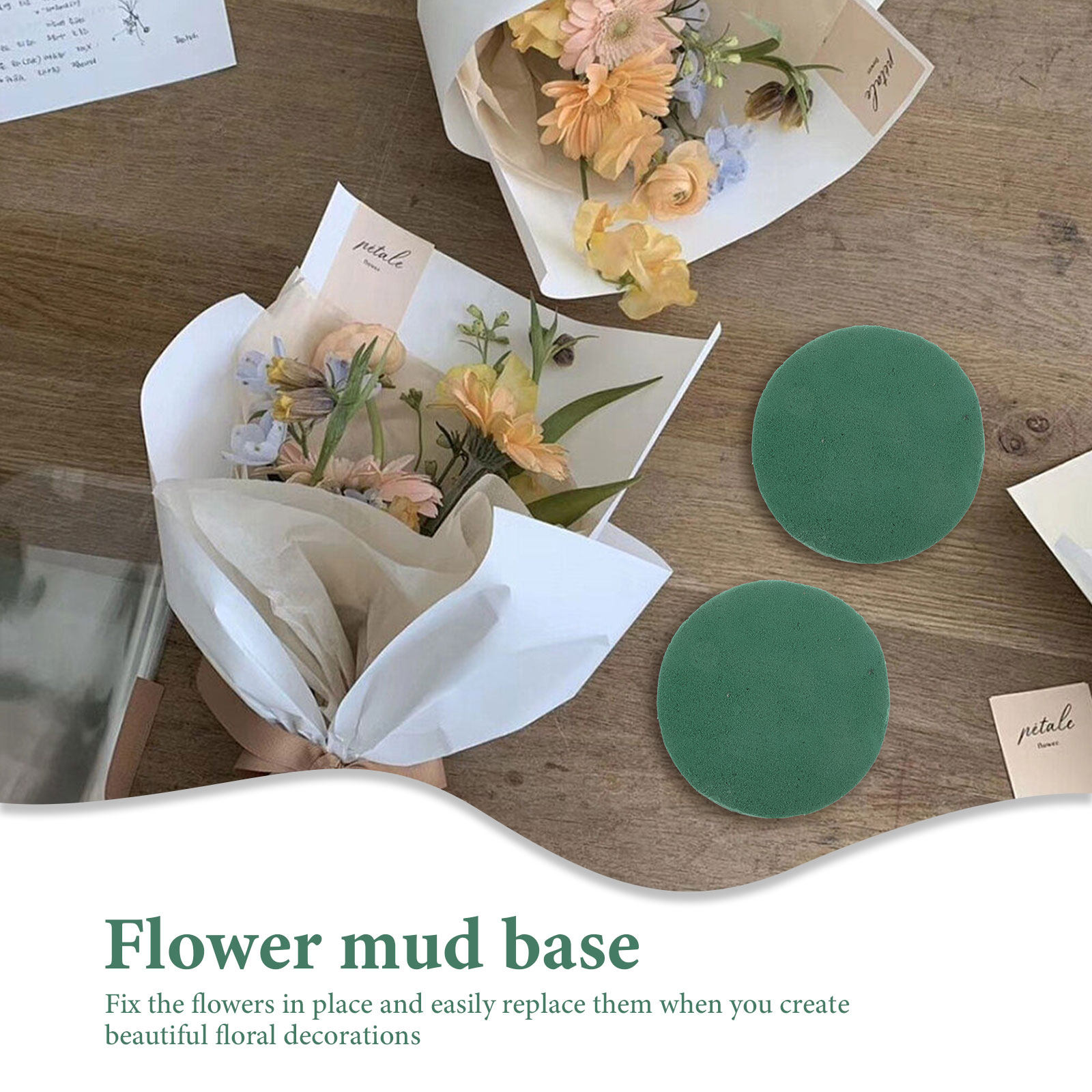 8Pcs Round Floral Mud Blocks C - Wedding Event Supply recension och pris