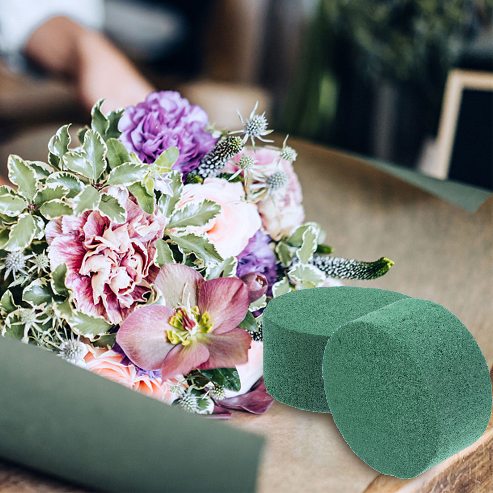 8Pcs Round Floral Mud Blocks C - Wedding Event Supply recension och pris