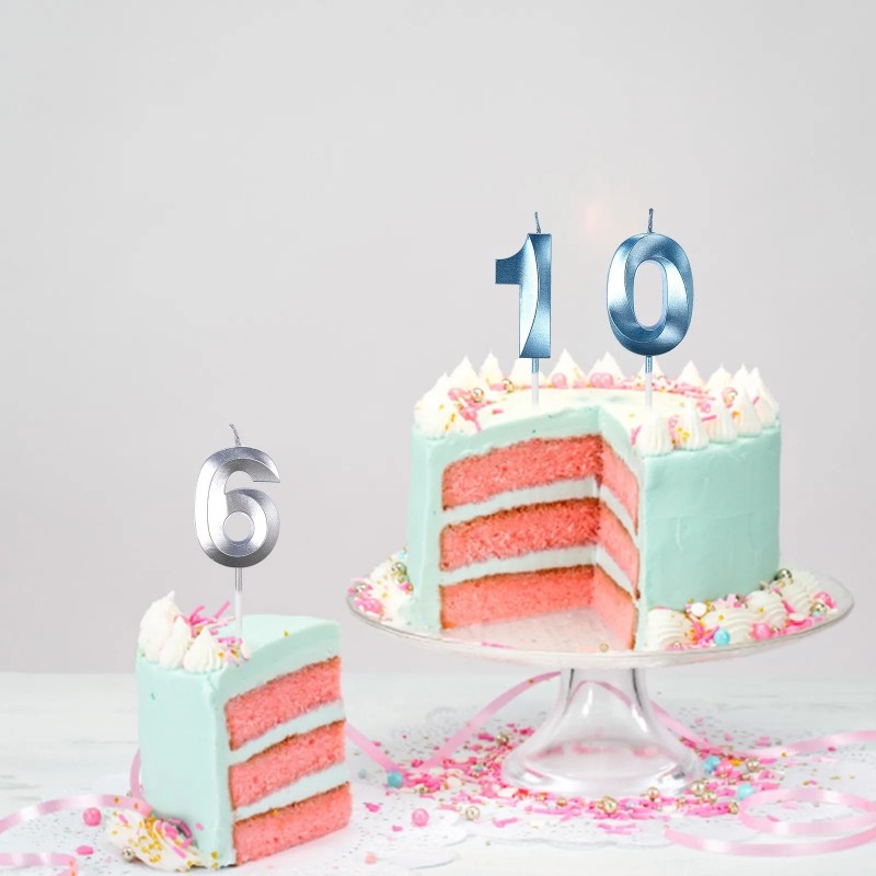 Blue Number Cake Candles 0 1 2 - Unity Candle Set recension och pris
