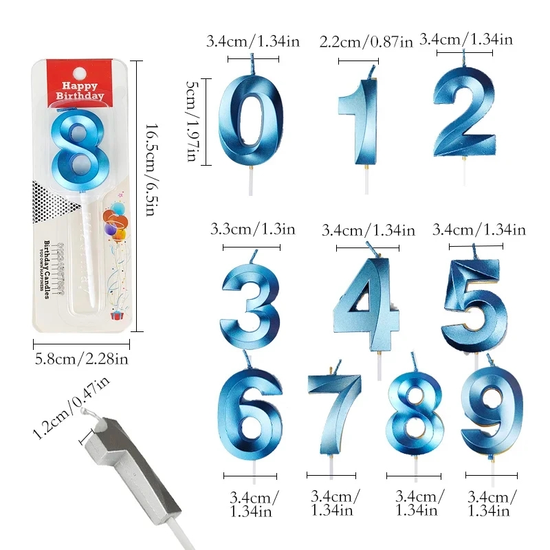 Blue Number Cake Candles 0 1 2 - Unity Candle Set recension och pris