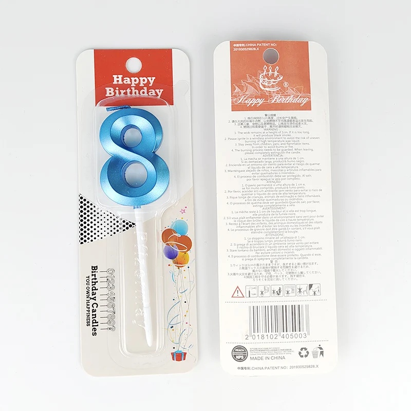 Blue Number Cake Candles 0 1 2 - Unity Candle Set recension och pris