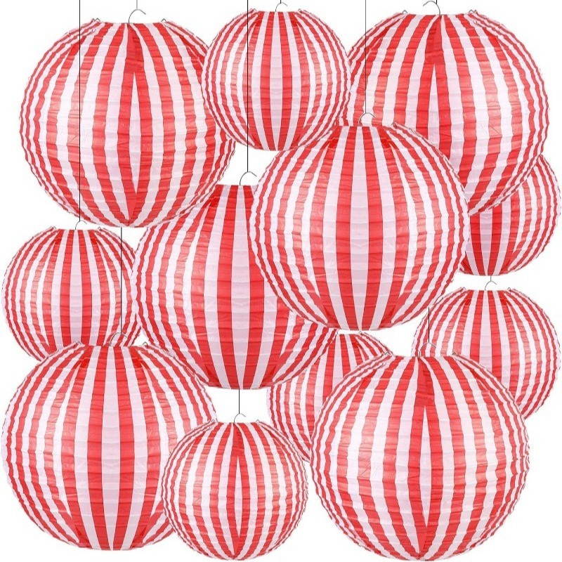 10PCS Red White Striped  Paper - Wedding Event Supply recension och pris