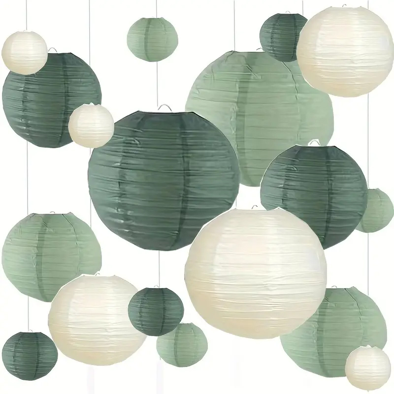 3Pcs Round Hanging Sage Green  - Wedding Event Supply recension och pris