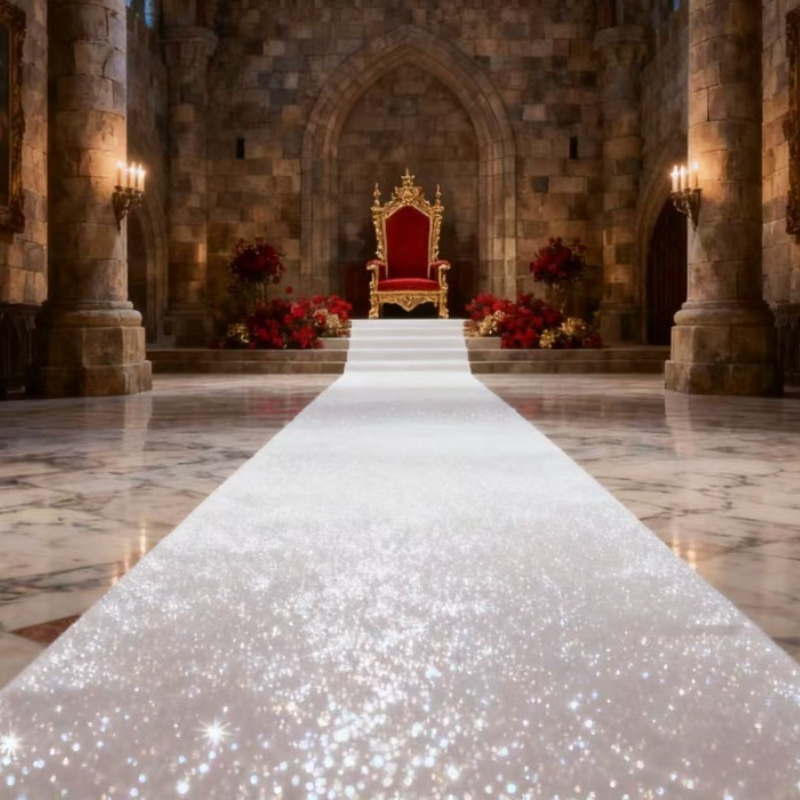 Elegant White Sparkling Weddin - Aisle Runner White recension och pris