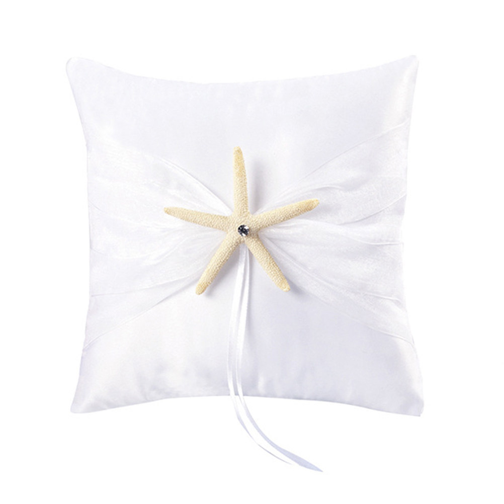 Romantic Sea Star Wedding Ring - Ring Bearer Pillow recension och pris