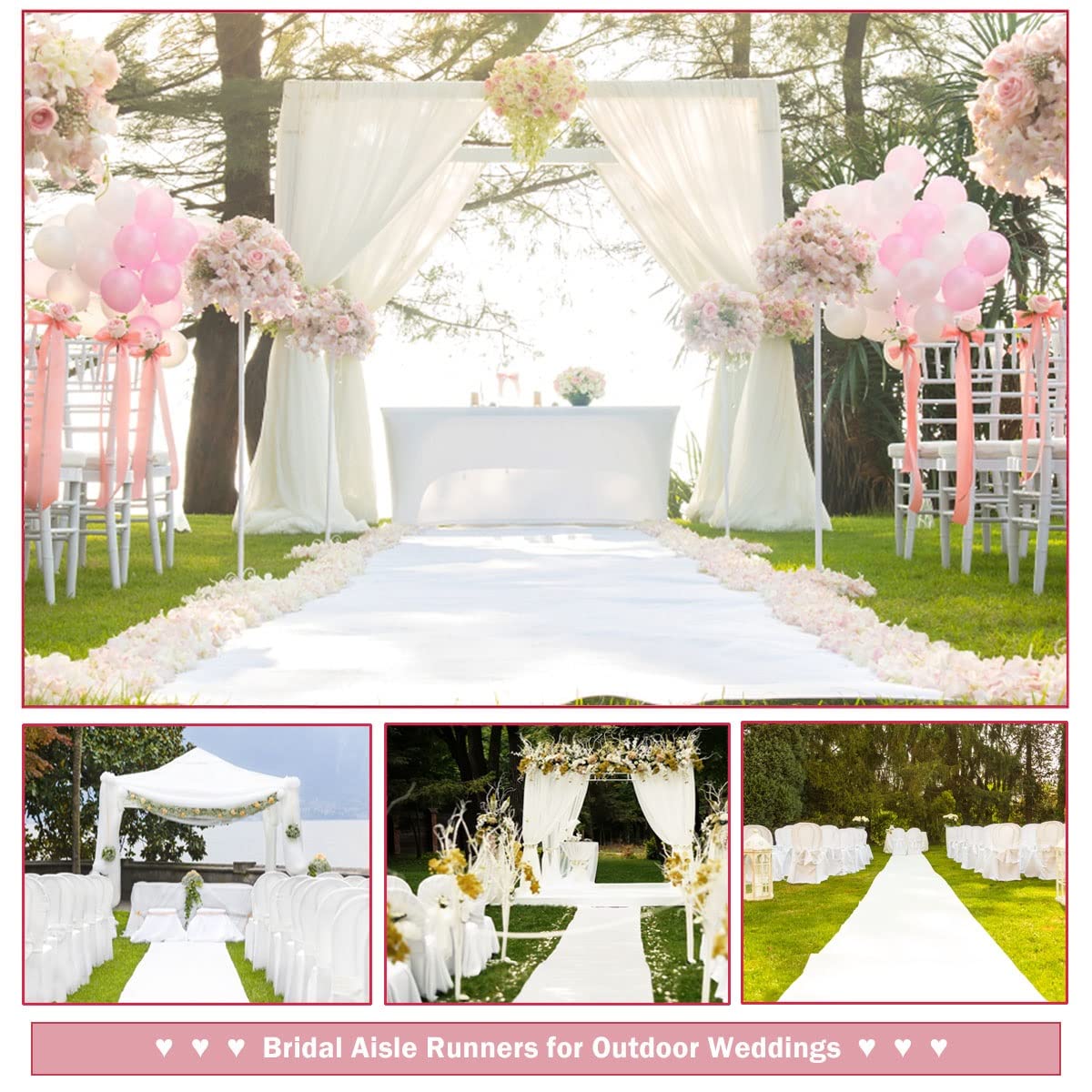 Wedding White Carpet Anti Slip - Aisle Runner White recension och pris