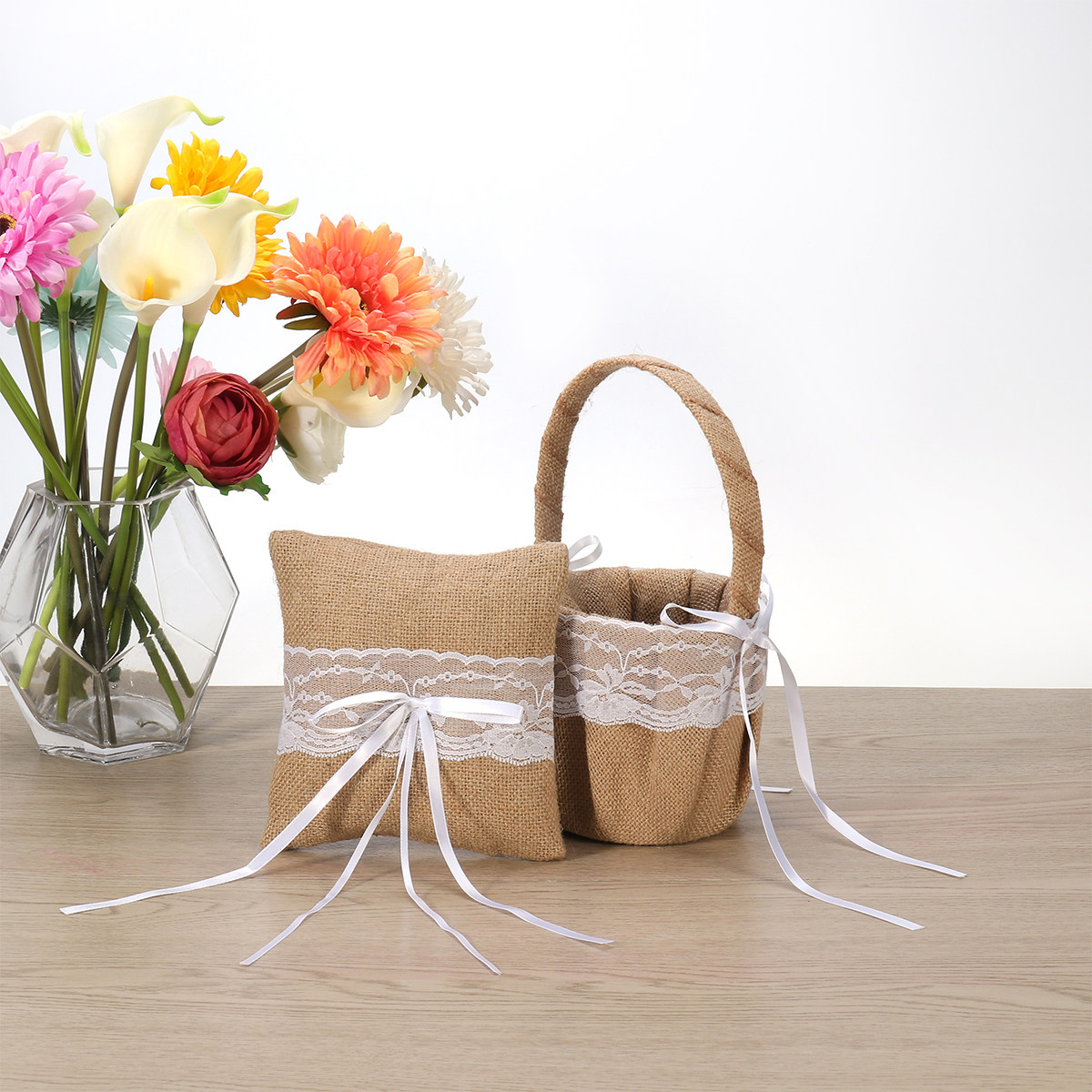 Set of 6 6'' Burlap Jute Lace  - Ring Bearer Pillow recension och pris