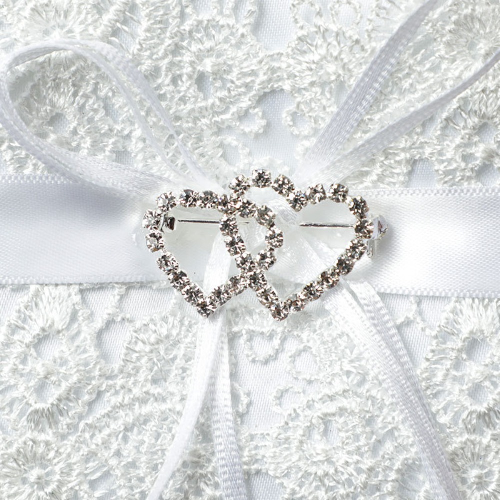 White Lace Wedding Ring Pillow - Ring Bearer Pillow recension och pris
