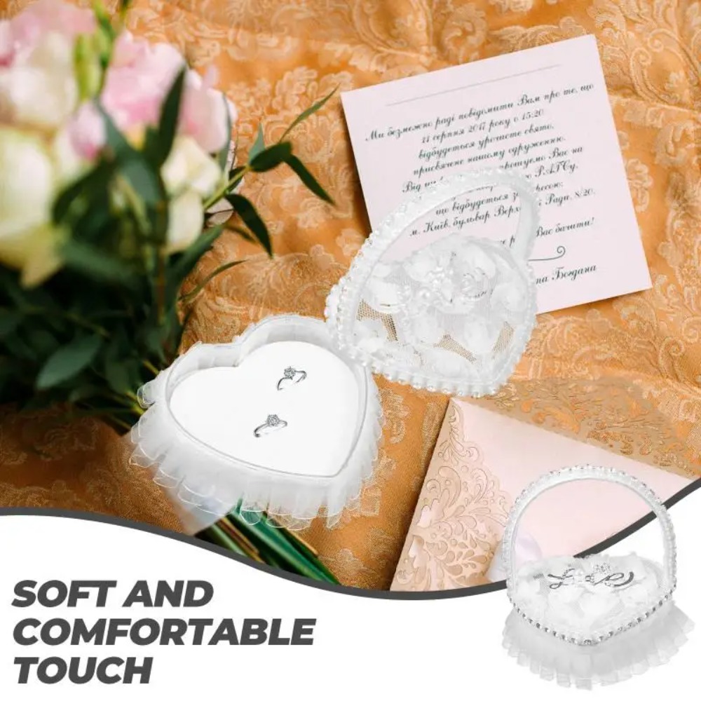 White Lace Heart-shaped Ring B - Ring Bearer Pillow recension och pris