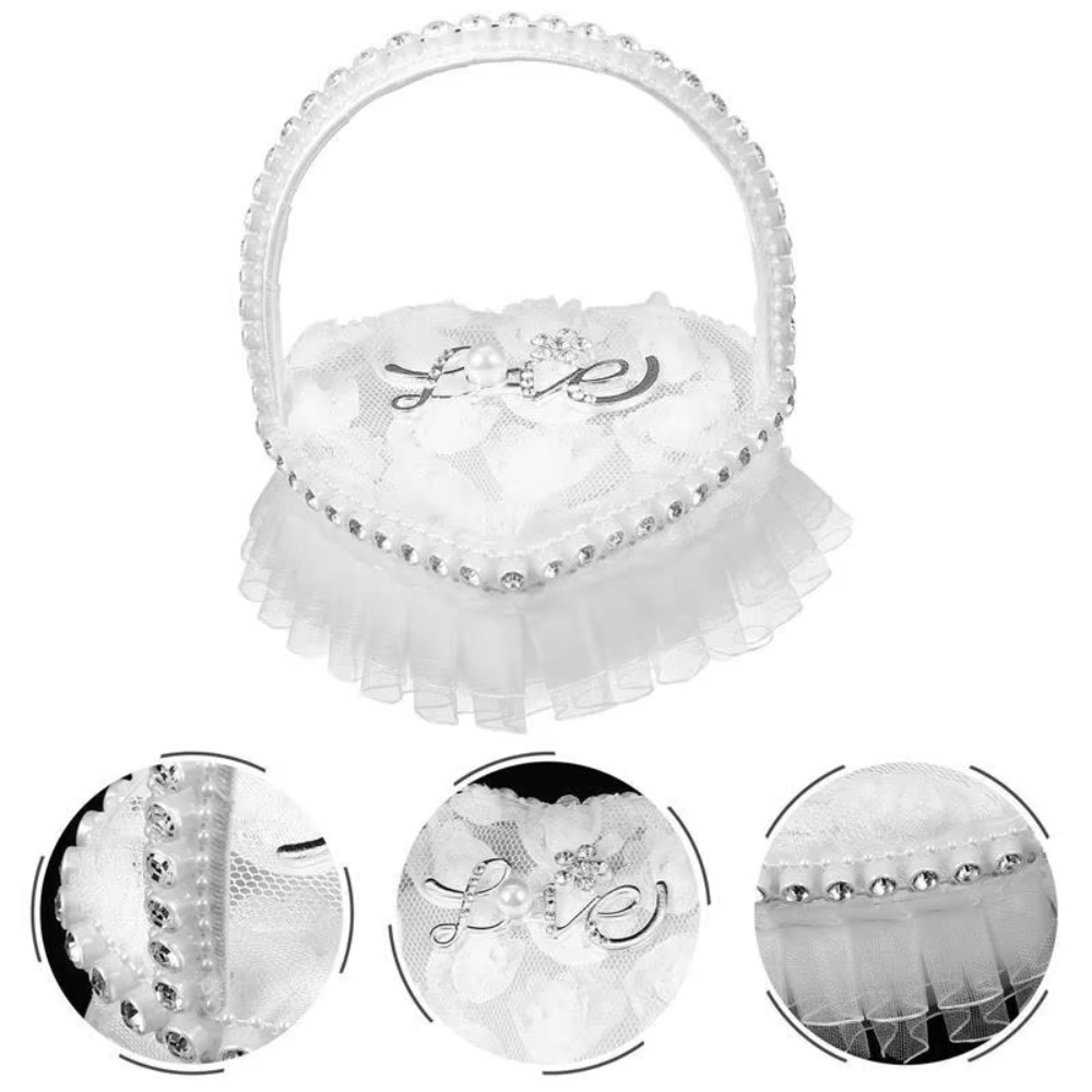 White Lace Heart-shaped Ring B - Ring Bearer Pillow recension och pris