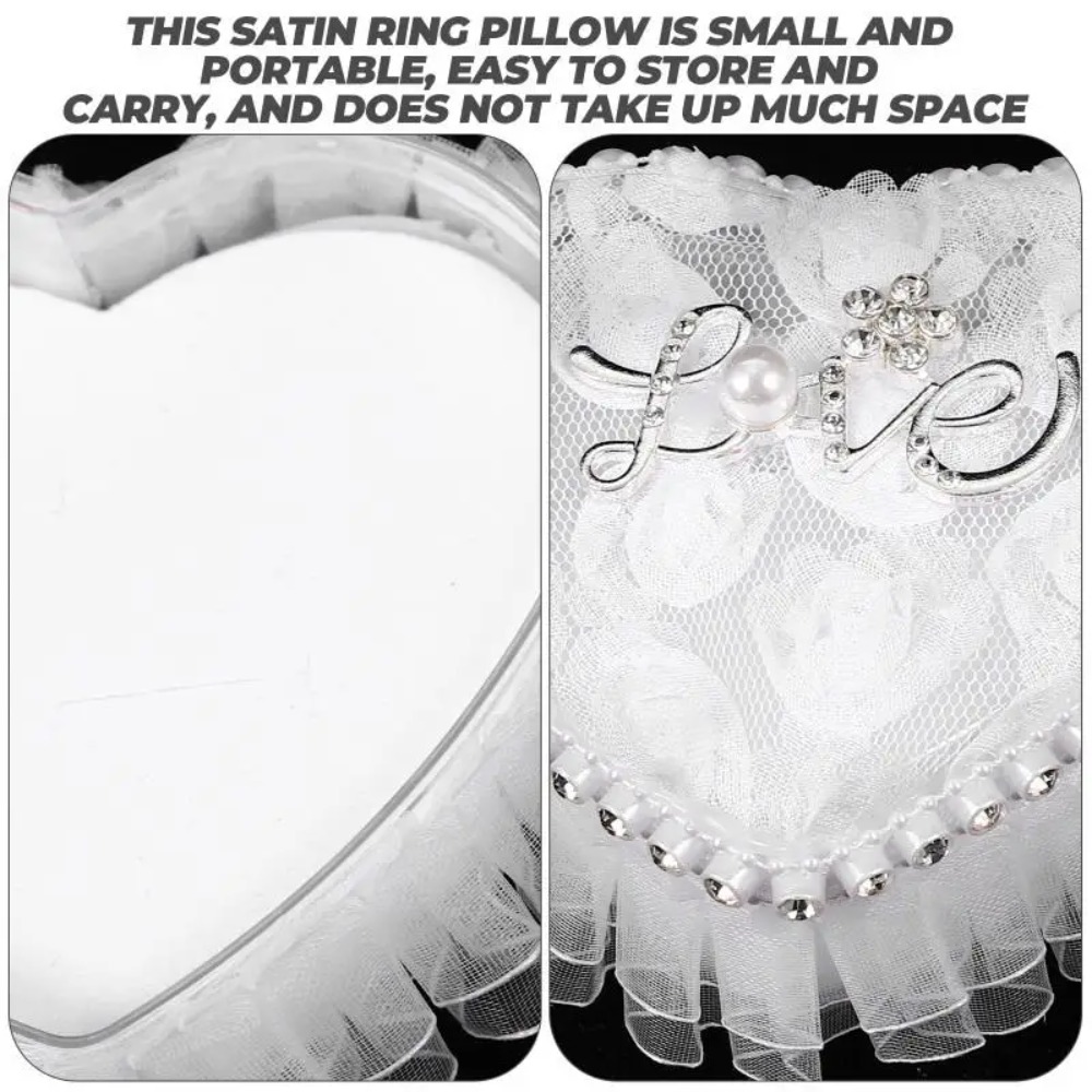White Lace Heart-shaped Ring B - Ring Bearer Pillow recension och pris